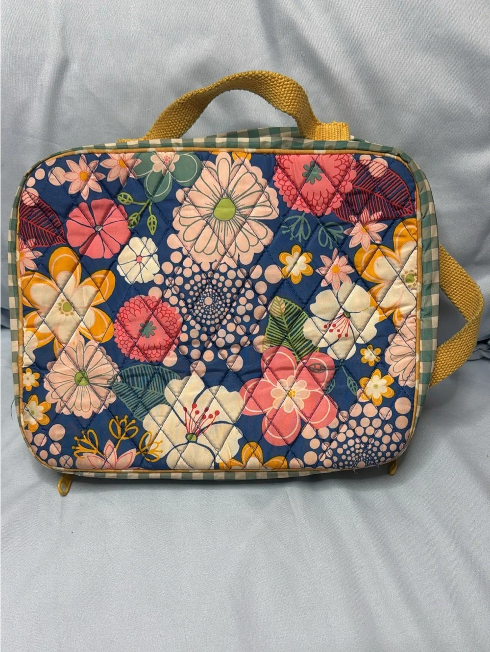 Matilda Jane Floral Quilted Travel Lunch Tote in Blue and Yellow Floral